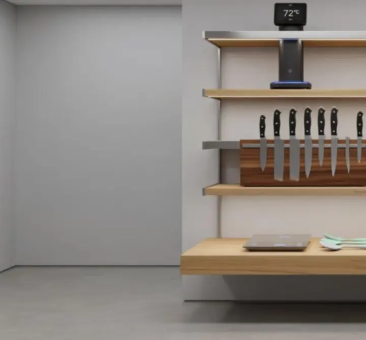 Nowe produkty kuchenne wyeksponowane na blacie