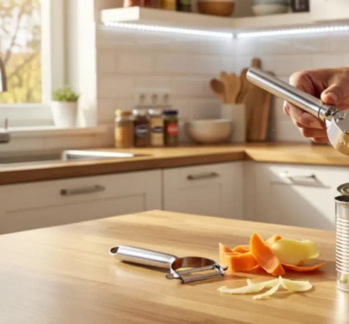 Nowoczesne akcesoria kuchenne na blacie w stylowej kuchni