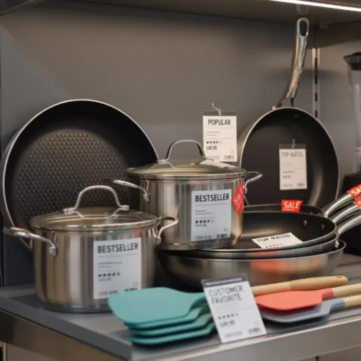 Popularne produkty kuchenne wyeksponowane na blacie